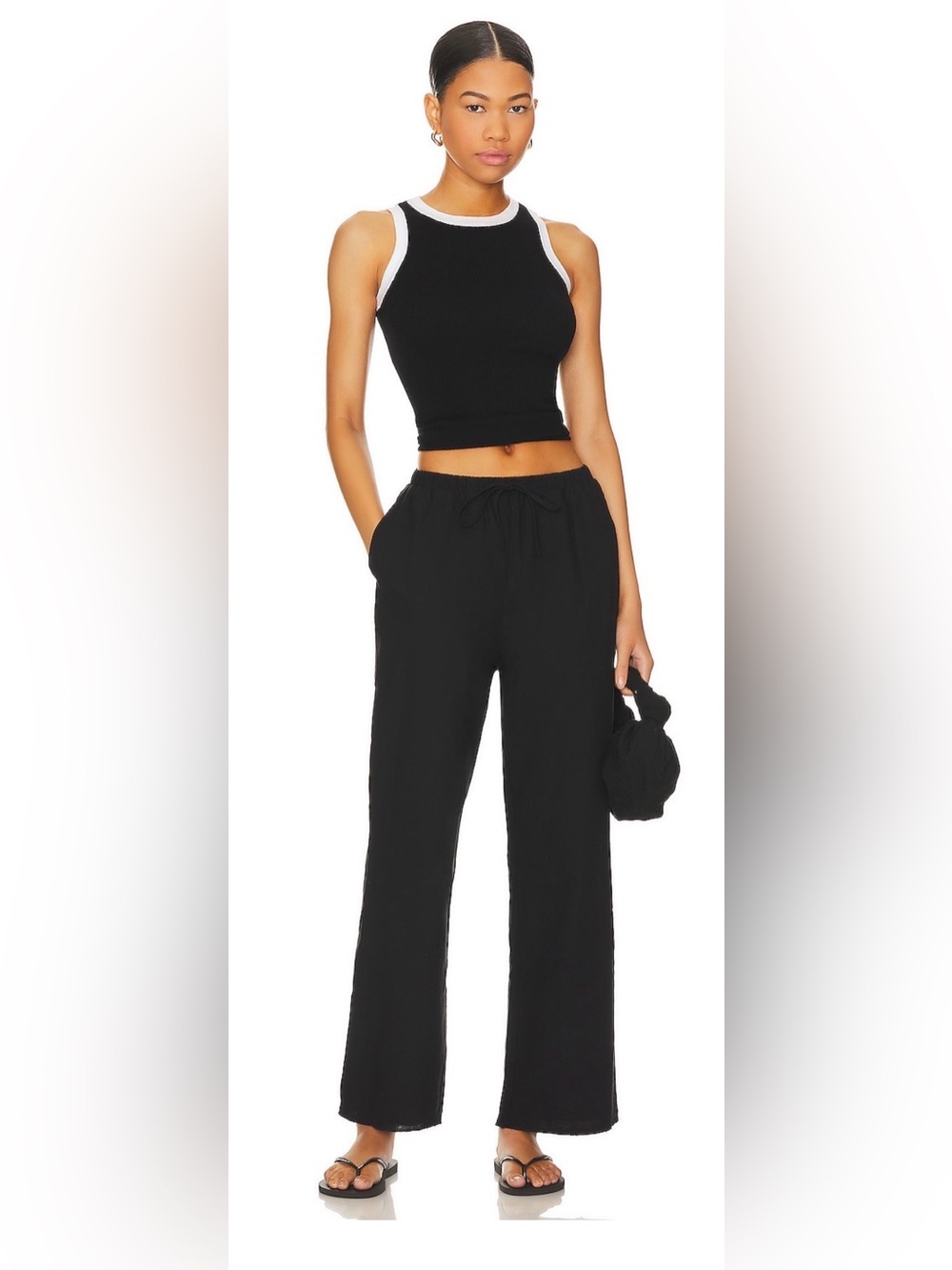 Linen Pants in black - size L